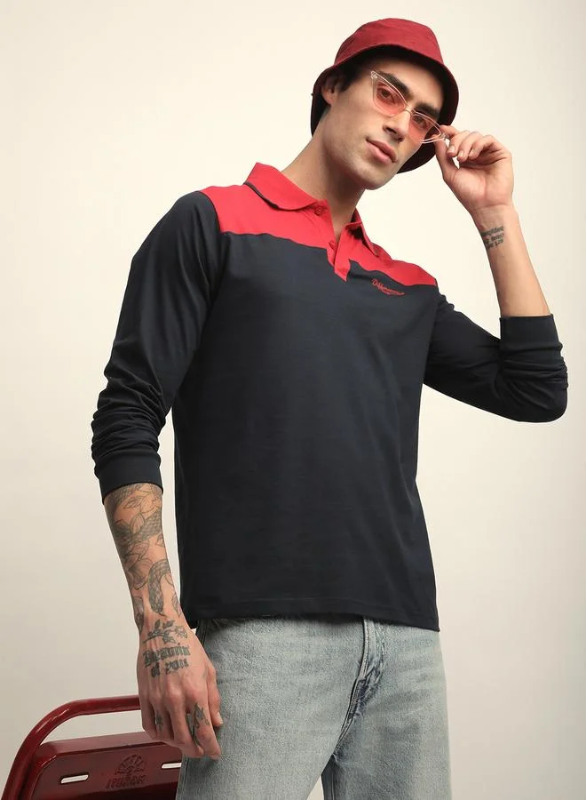Difference of Opinion Men Color Block Regular Fit Polo